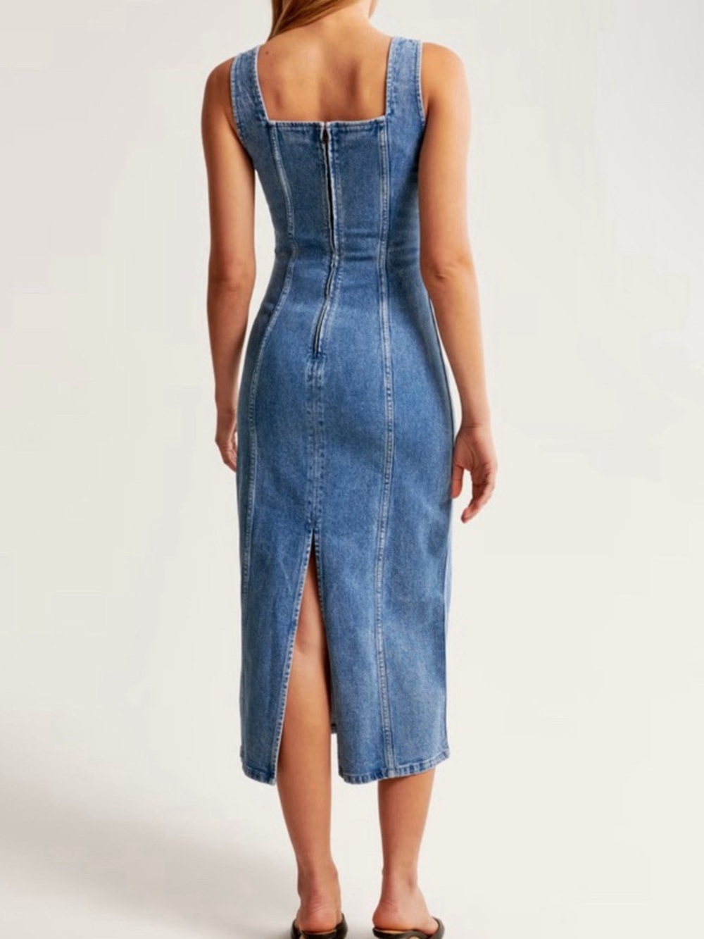Abercrombie & Fitch Denim Column Midi Dress - Picture 6 of 9